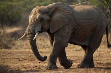 Fototapeta premium African elephant with its tusks. Loxodonta africana