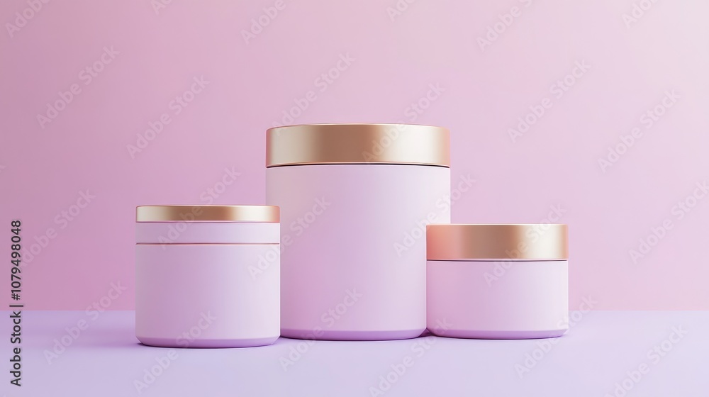 Aufkleber Cylinder podium with a purple background for product display mockups featuring 3D rendering and geometric shapes in a minimalistic setting for cosmetics