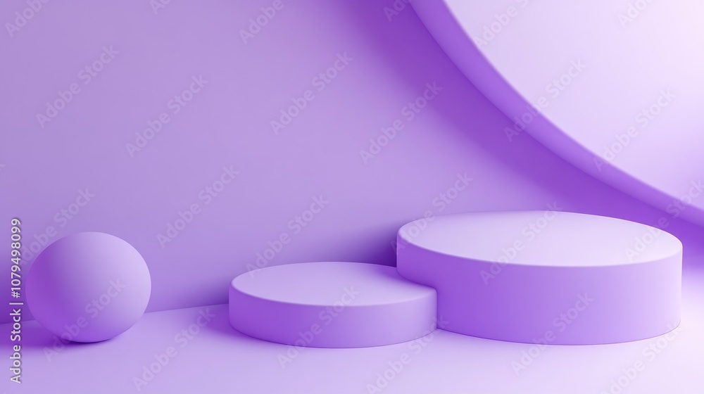 Poster soft purple abstract background 3d render for product promotion mock up