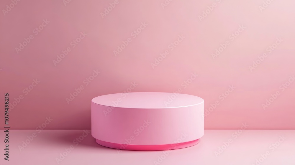 Poster pink pedestal display featuring box support for product branding realistic 3d digital render