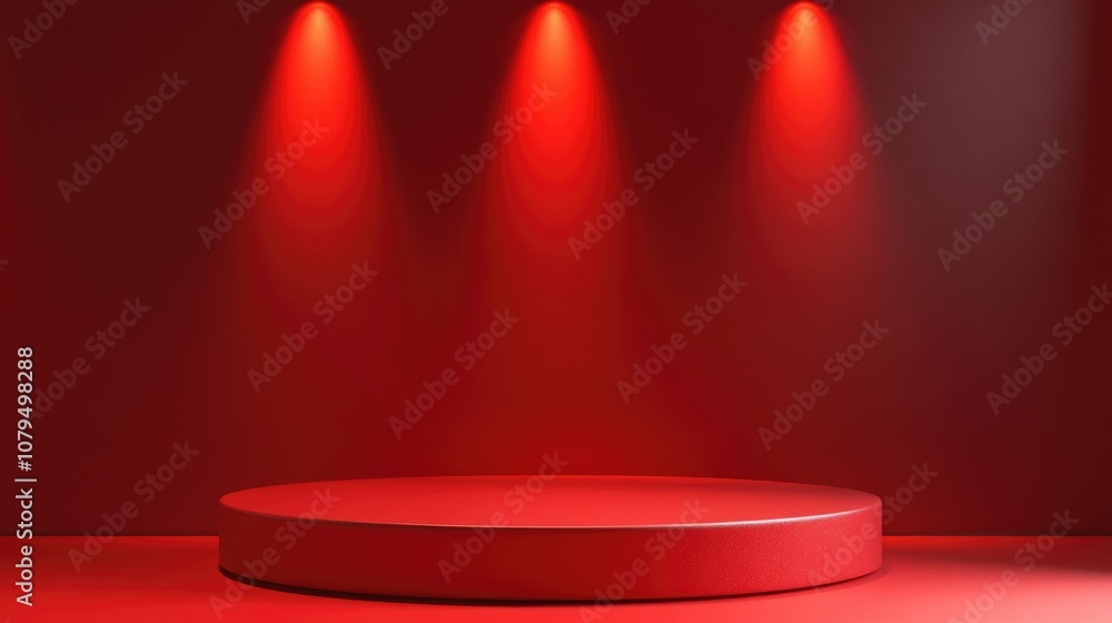 Aufkleber Empty podium with a blank product display backdrop 3D rendering