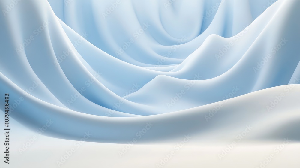 Poster 3D rendering of a soft blue pastel minimalistic background ideal for product displays