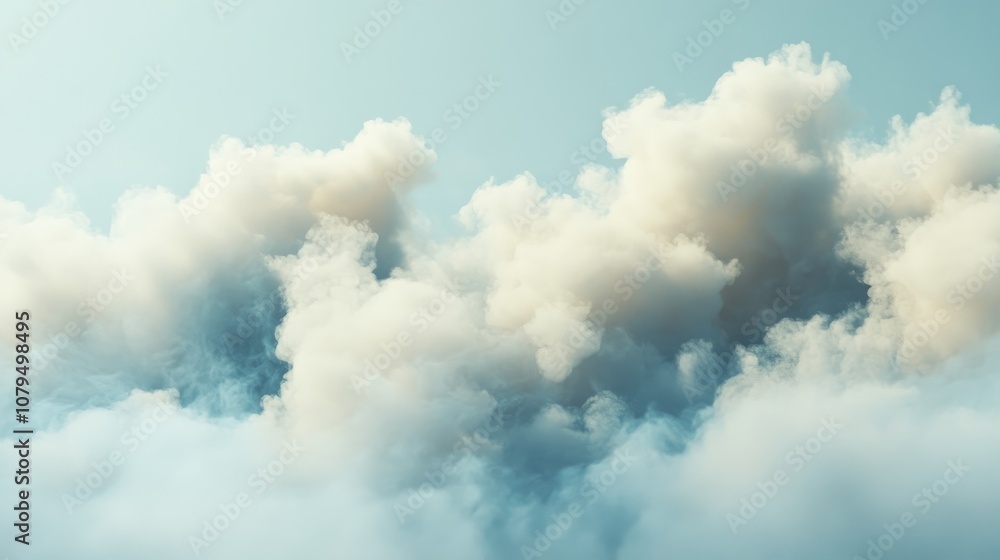 Aufkleber minimalist background featuring smoke and clouds 3d illustration and rendering