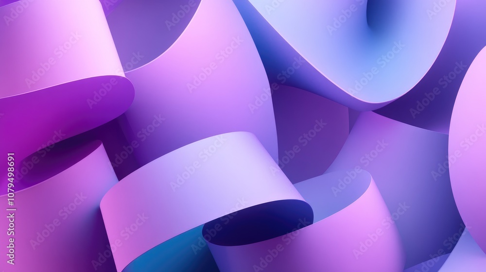 Poster 3d rendering of an abstract geometric background in purple and blue suitable for advertising technol