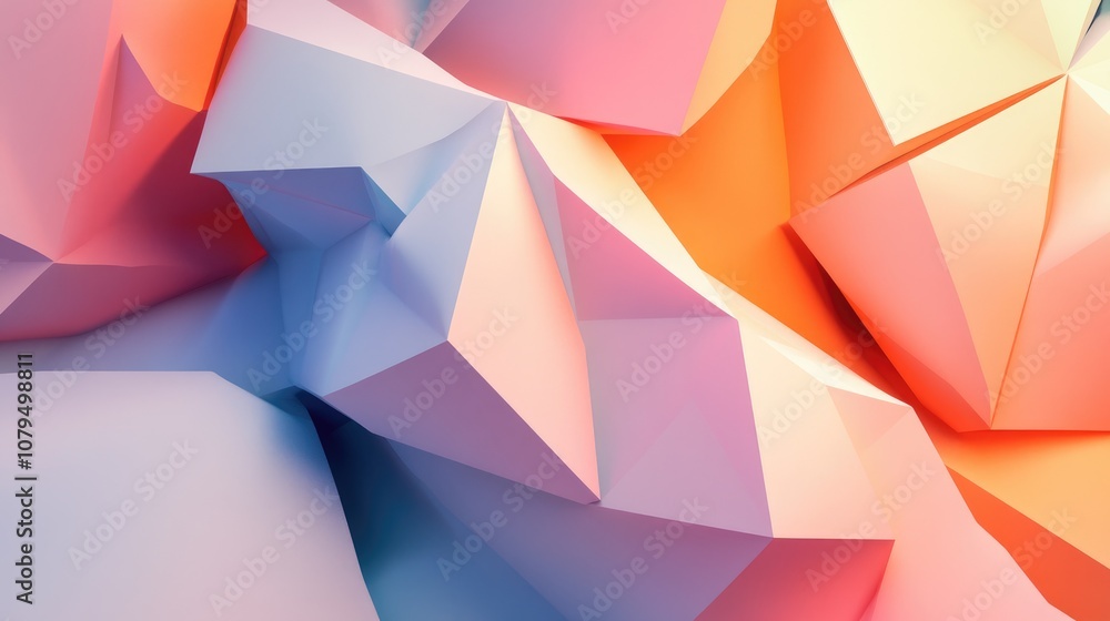 Aufkleber stunning geometric shape background 3d illustration and rendering