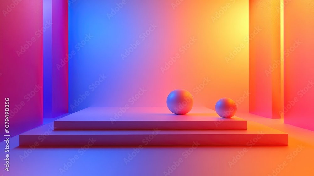 Aufkleber 3D visualization of a background color display system
