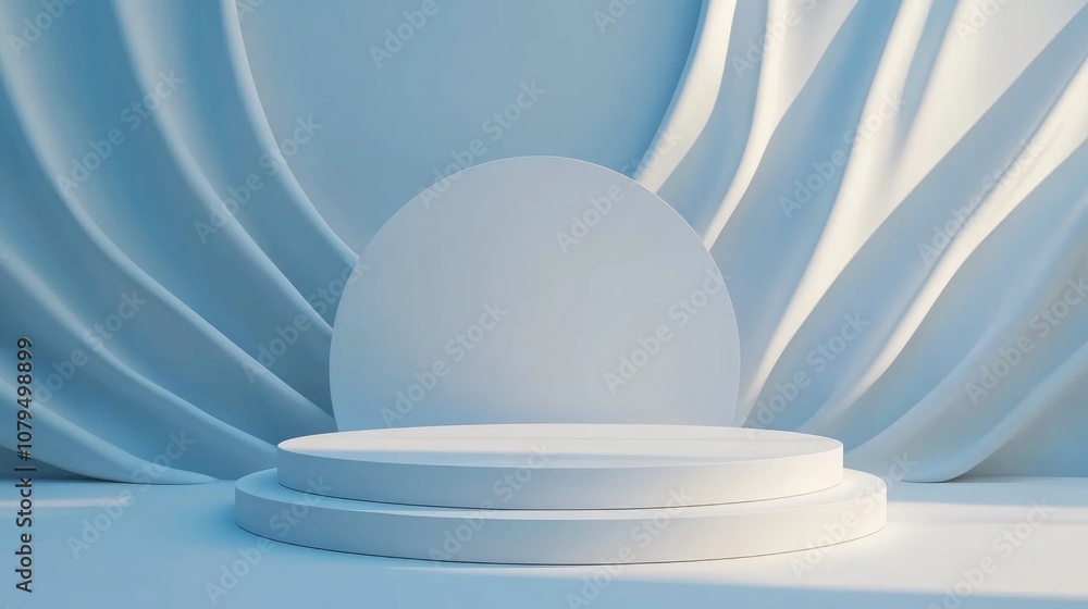 Poster white podium for product display against a background mockup for showcasing products abstract minima