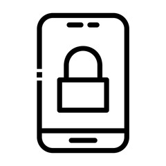 smartphone security Line Icon