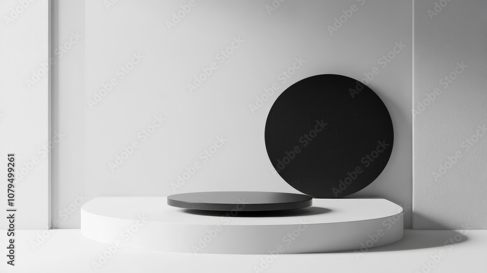 Poster minimalist 3d rendering podium for showcasing products 6