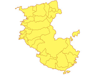 和歌山県　地図　黄色　イラスト