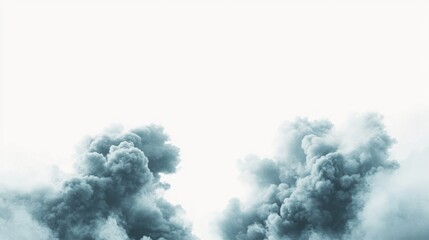 Naklejka premium A serene sky filled with soft, billowing clouds in varying shades of blue and gray.