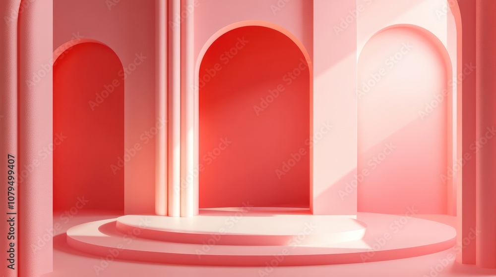 Aufkleber Abstract geometric backdrop for showcasing products 3D rendering