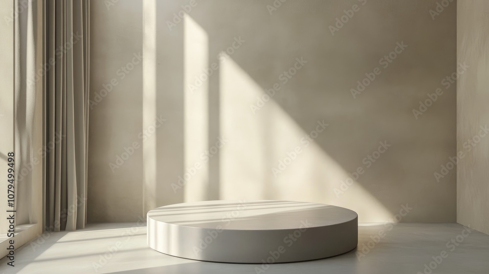 Aufkleber Abstract 3D render showcasing a mock up podium for product display featuring a minimal geometric background