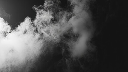 White fog or smoke against a dark background creating a smoke effect for your images