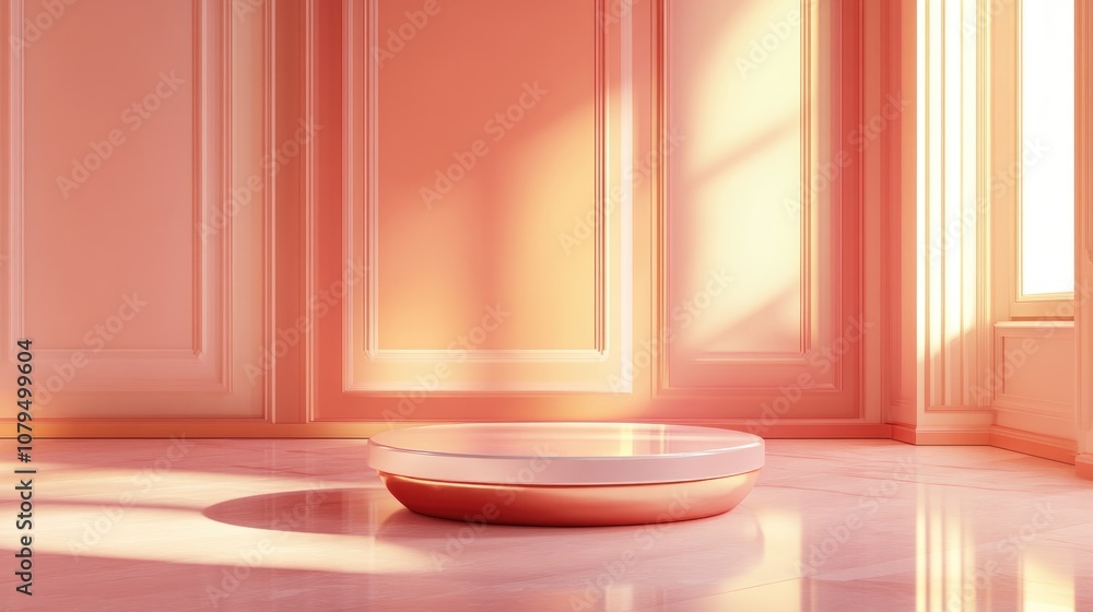 Poster Elegant background featuring a pedestal and showcase 3D illustration and rendering