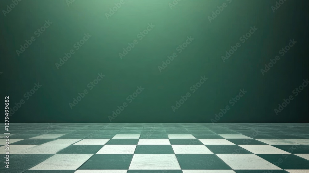 Poster empty green tabletop background design for display purposes