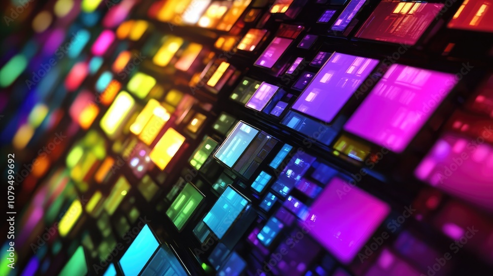 Leinwandbilder 3d visualization of a background color display system