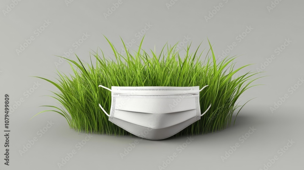 Aufkleber Isolated grass on a background with a mask 3D rendering illustration