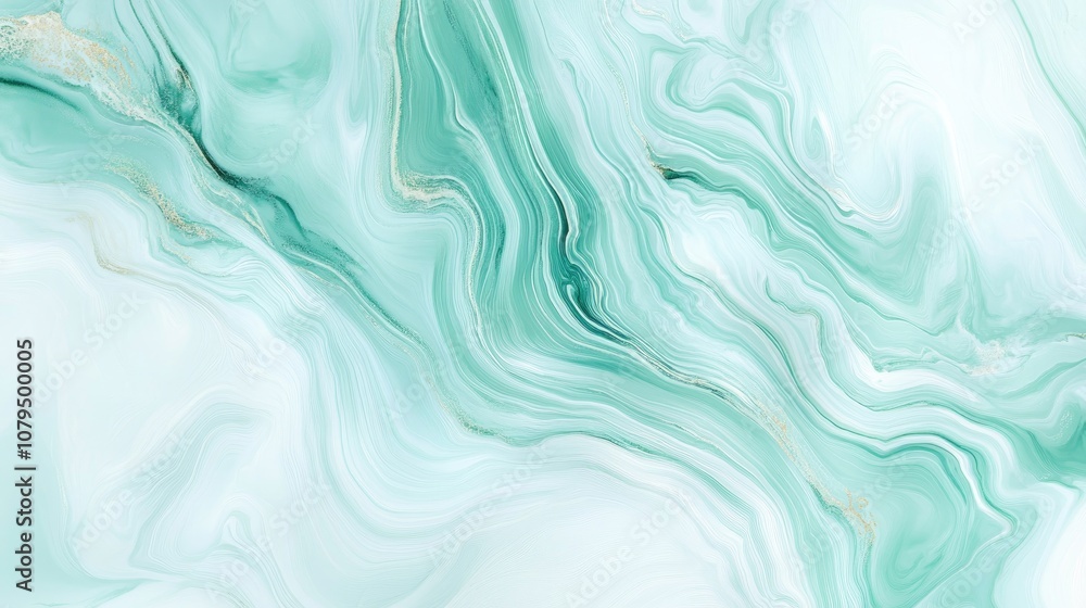 Poster mint green marble aesthetic featuring elegant abstract flow ideal for use as a backdrop or stylish m