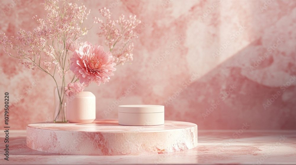Aufkleber 3d rendered abstract podium background for product display mock up or showcasing cosmetic items on a