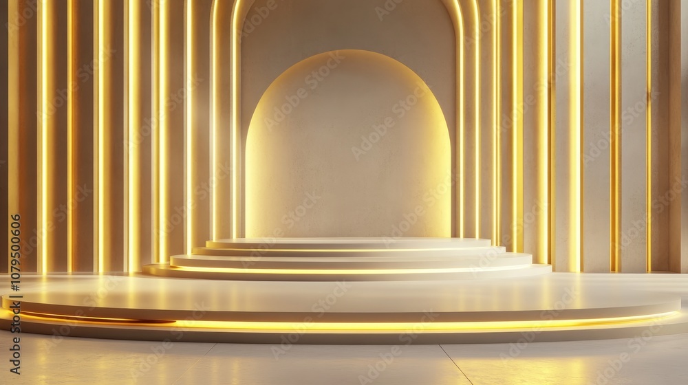 Poster winner podium design mock up space for product showcase or presentation 3d rendered illustration