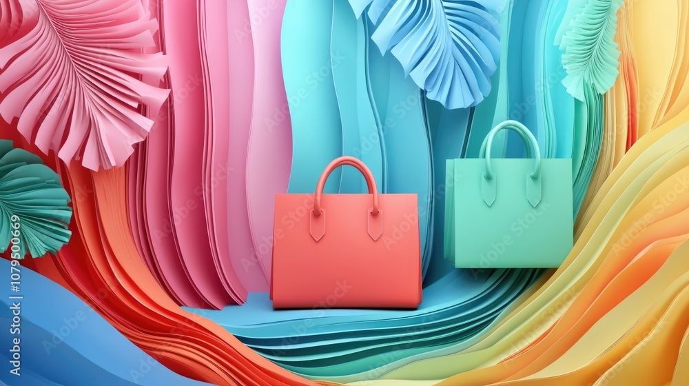 Poster abstract vibrant background created from paper elements elegant backdrop for promoting products such