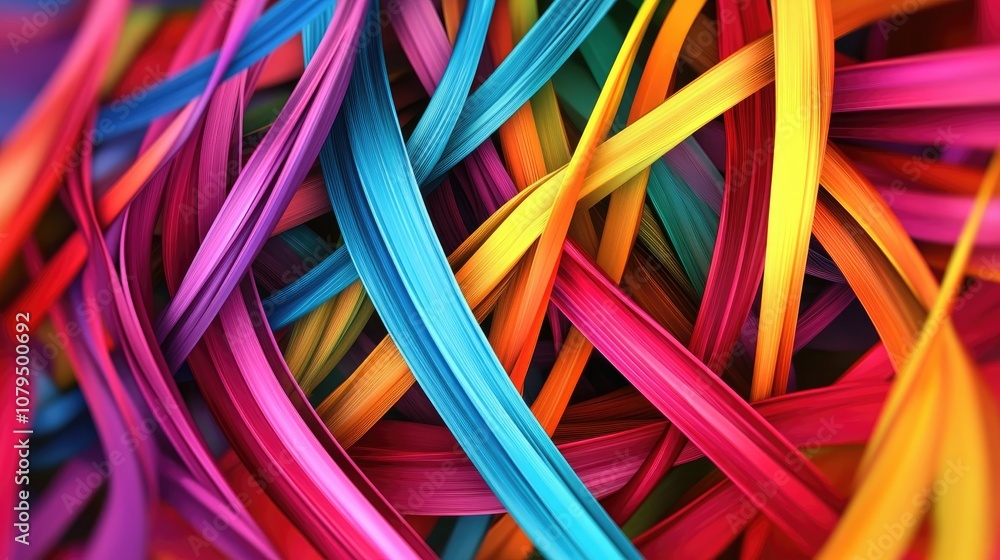 Poster abstract image featuring a variety of colorful lines