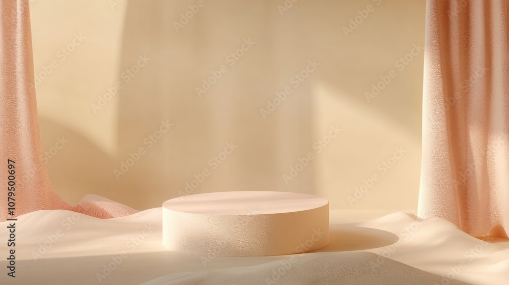 Poster abstract background of a vacant podium designed for product and cosmetic presentations and mockups s