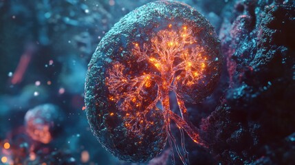 3D visualization of a human kidney