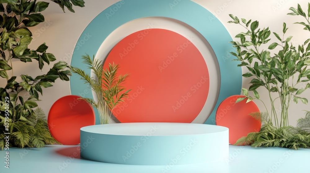 Poster 3d rendered abstract podium for product display backdrop