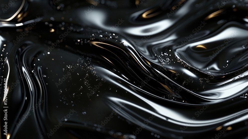 Aufkleber black abstract background 3d illustration and rendering