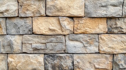 Obraz premium Natural Stone Wall Featuring Varied Textures and Tones, Perfect for Architectural, Interior Design, and Landscaping Applications in Modern or Rustic Settings