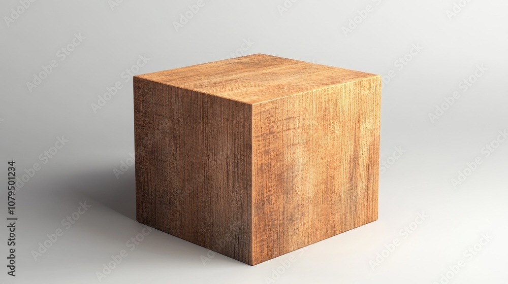 Poster blank wooden cube for background concept with 3d rendering empty wooden cube for educational or busi