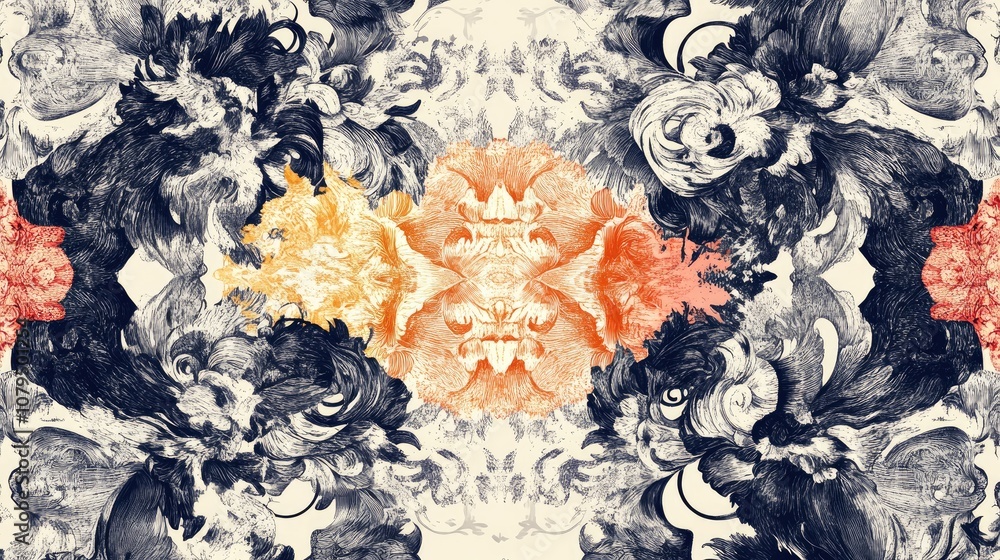 Poster print pattern design featuring unique artistic elements