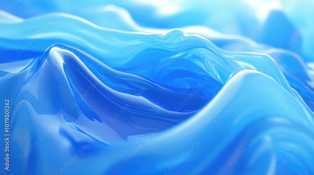Poster 3d rendering of an abstract background featuring a blue twisted gradient showcasing beautiful paint 