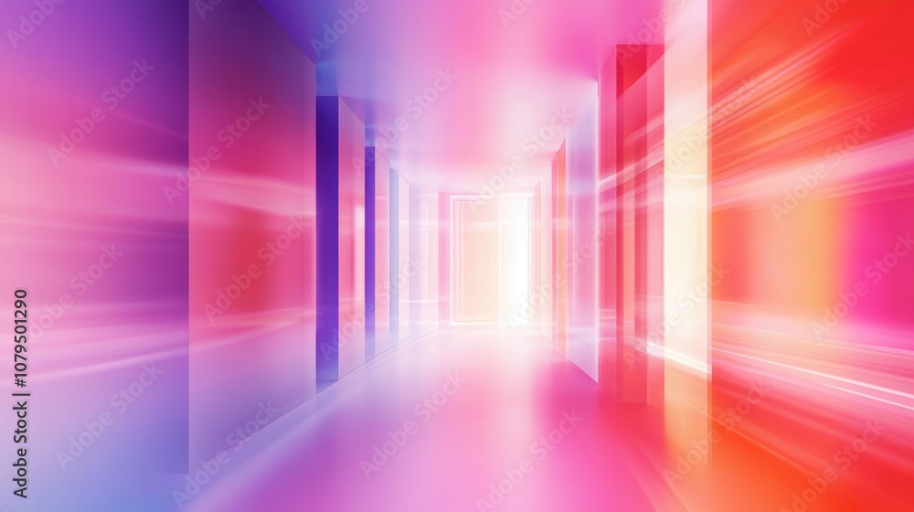 Poster zoomed blurred gradient lines creating a centered design effect