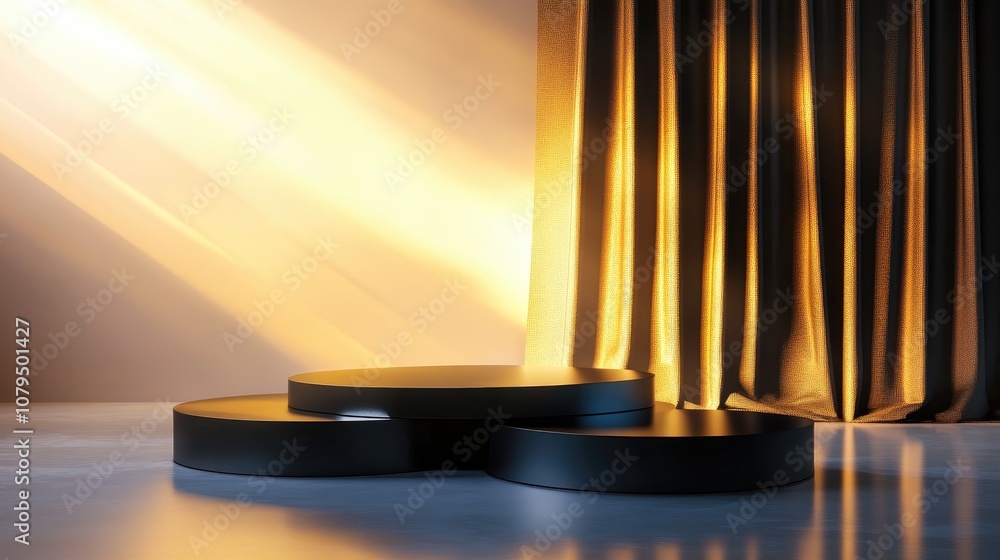 Poster winner podium design mock up space for product showcase or presentation 3d rendered illustration