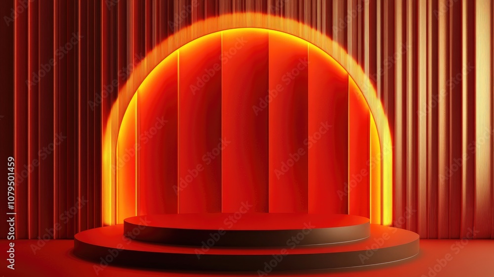 Poster Minimalist podium studio backdrop for product showcasing Abstract background scene rendered in 3D for product promotion