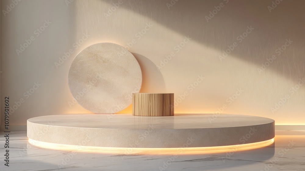 Poster 3d rendered illustration of a podium for product mockupzhan shi yuan su
