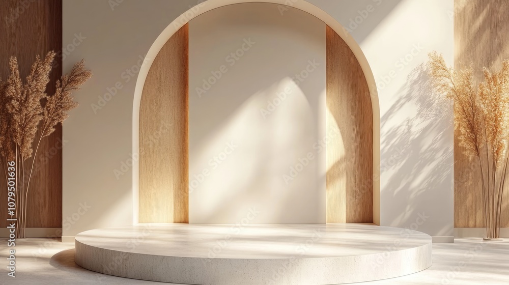 Poster Minimalist 3D rendering podium for showcasing products 6