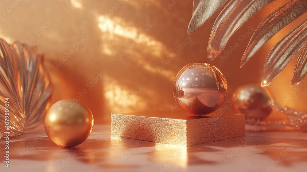 Poster premium product photography with 3d rendering background