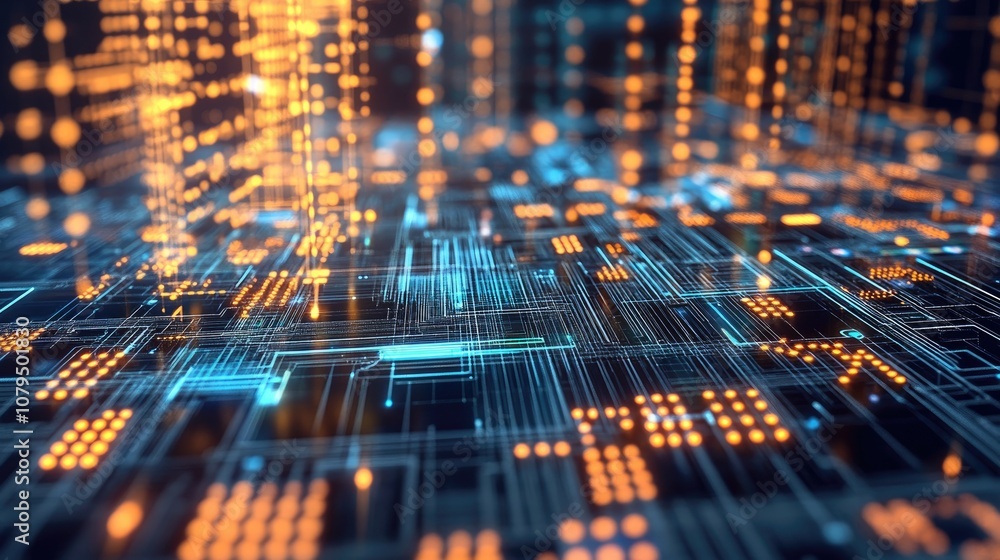 Poster cyber circuit background representing futuristic technology concepts