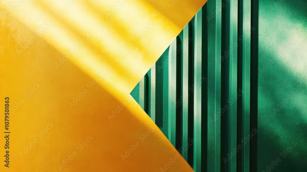 Poster abstract background featuring a gradient of green and yellow hues complemented by a striped design e