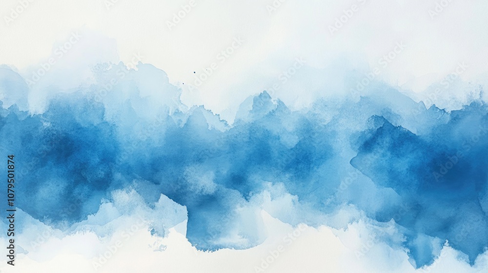 Aufkleber blue abstract watercolor background in soft pastel tones