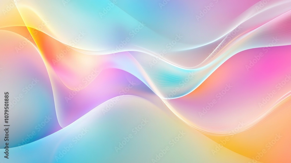 Poster abstract background featuring colorful smooth and twisting light lines