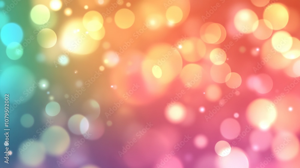 Aufkleber vibrant bokeh background with soft blurred lights in a colorful display