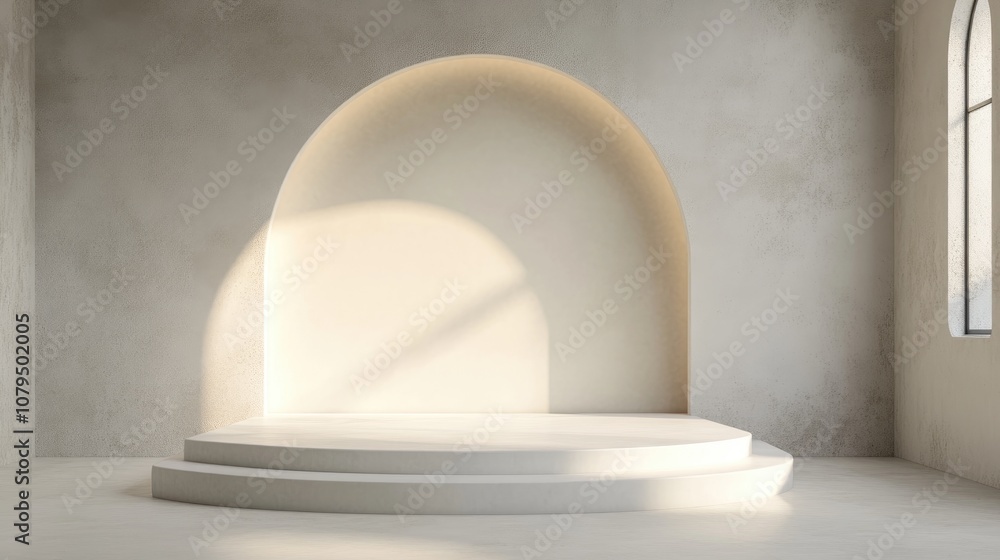 Poster Minimalistic abstract scene designed for a cosmetic or product display podium 3D render