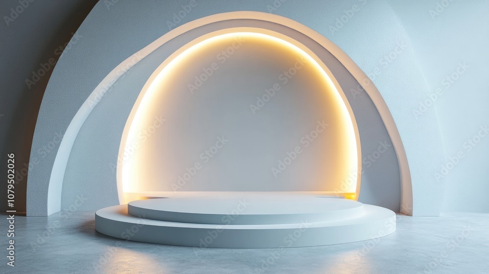 Aufkleber 3D rendering of a realistic podium with a background