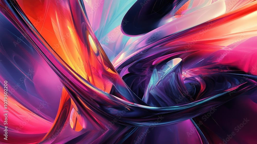 Poster abstract background design with vibrant colors and dynamic shapes creating an energetic and modern v