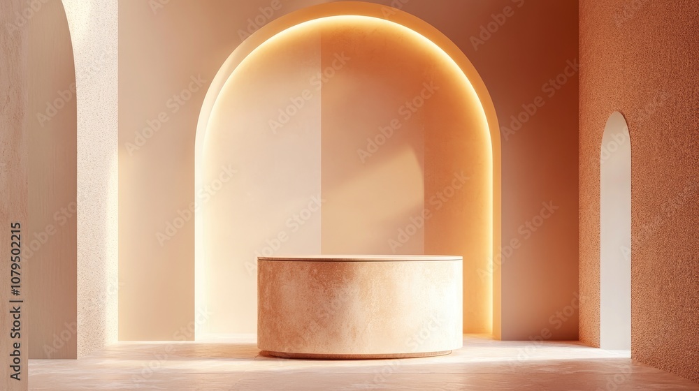 Poster sophisticated and stylish backdrop featuring a pedestal and a display case 3d illustration 3d render